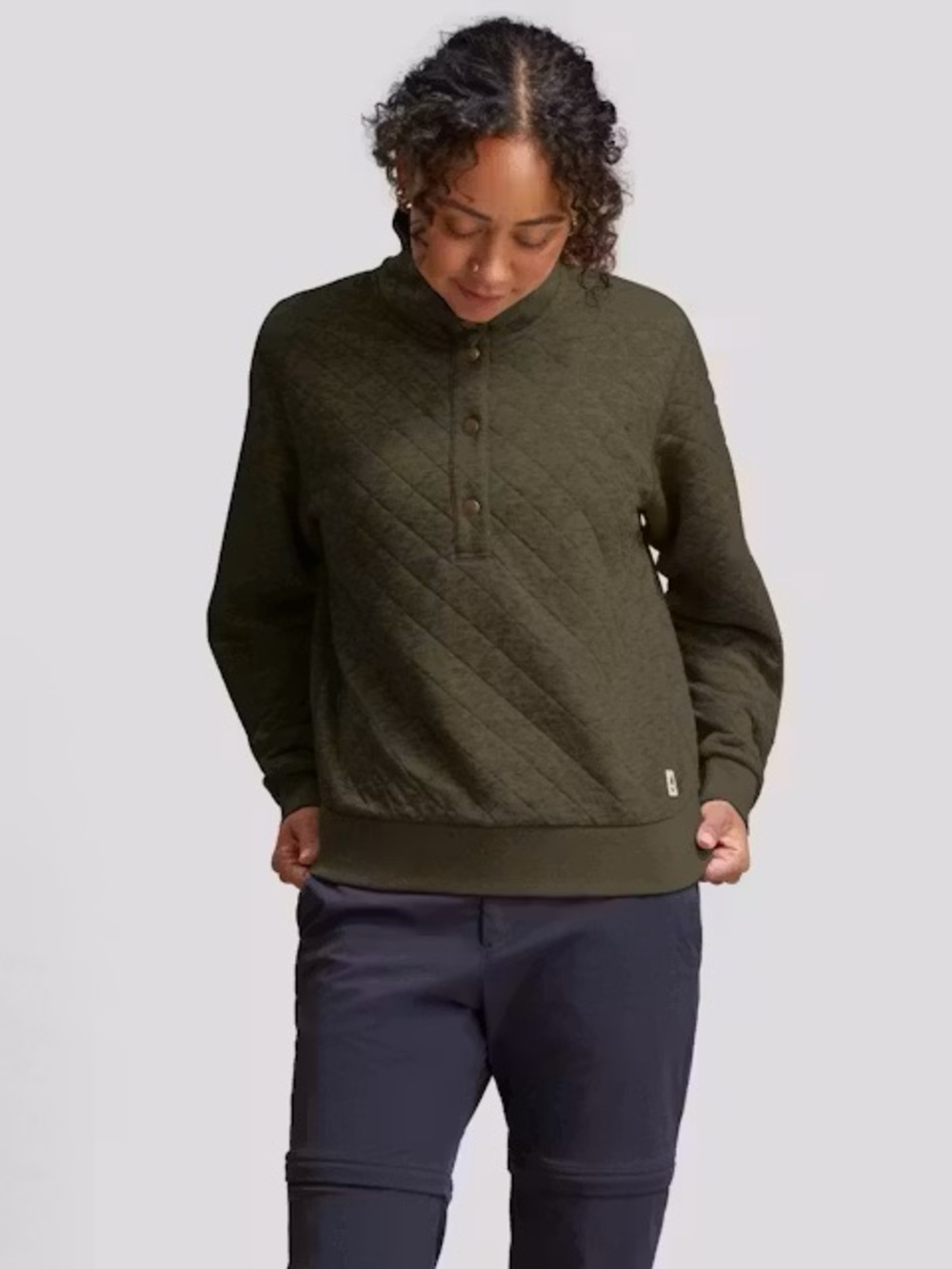 Marmot Galen Quarter Snap Quilted Funnel Neck Wool Blend Pullover Size S - Picture 6 of 16